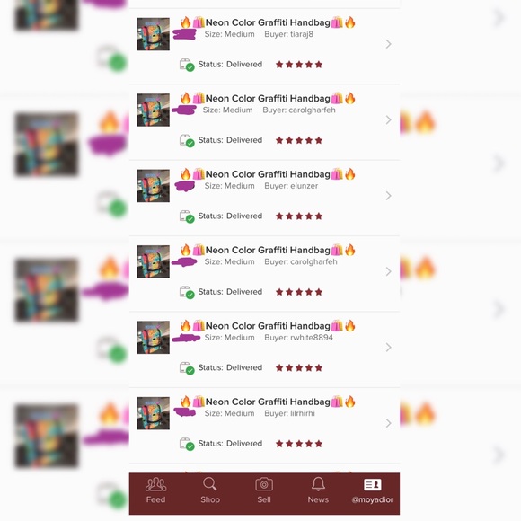 🔥🛍Only 2 left🔥🛍Neon Color Graffiti Handbag🛍🔥 - Picture 8 of 8